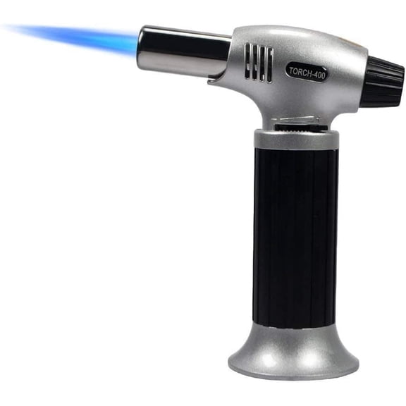 Blow Torch,Cooking Torch Lighter,Butane Refillable,Flame Adjustable (MAX 2500°F) with Safety Lock for Cooking,BBQ,Baking,Brulee,Creme(Butane Gas Not Included）