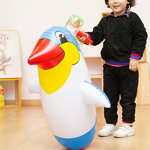 Blow Up Penguin Wear-resistant PVC Cartoon Shape Kids Swing Penguin Blow Up Toy 3D Punch Bag Holiday Gift