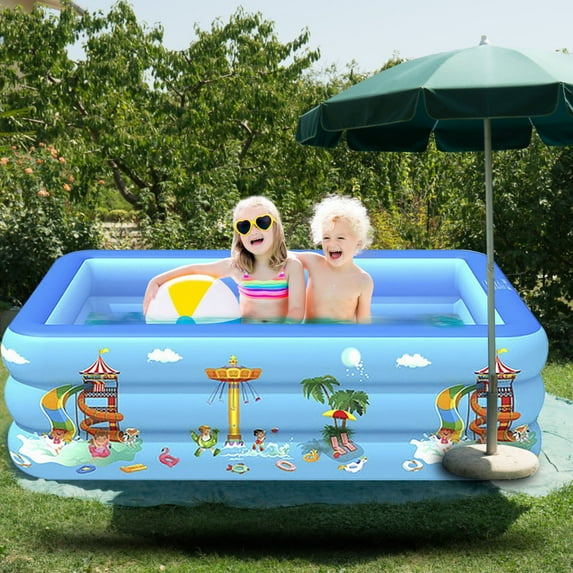 Blow Up Pool, Thickened Inflatable Pool for Kids, Adults, Family, 51.2*33.5*19.7in, Full-Sized Inflatable Kiddie Pools, Swimming Pool, Rectangle