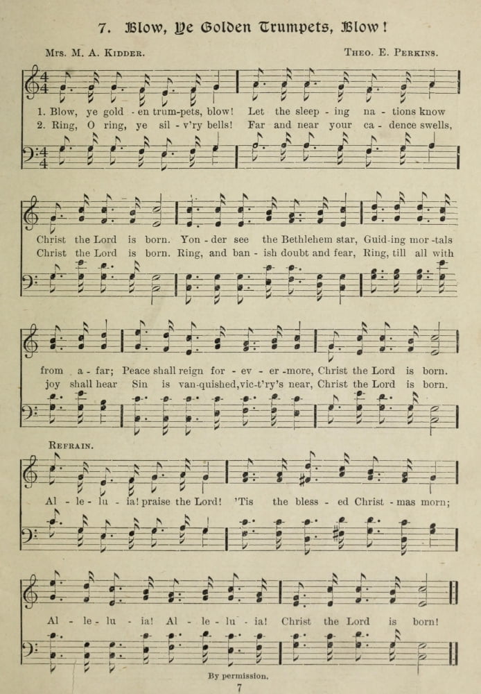 Blow Ye Golden Trumpets Blow Gems of Christmas Songs 1910 Canvas Art - (18 x 24)