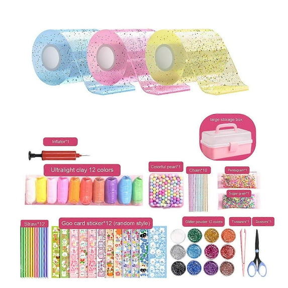 Blowable Bubble Tape, Nano Tape For Making Bubbles For Kids, Diy Craft Creative Blow Bubbles Double Sided Tape, Multicoloured Nano Tape Bubbles