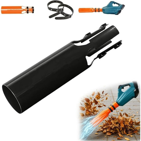 Blower Attachment Leaf Blower Air Booster, Venturi Effect Airflow Amplifier Nozzle for 2–4 Inch Leaf Blower Tubes, Cordless Yard Cleanup Attachment for Increased Reach
