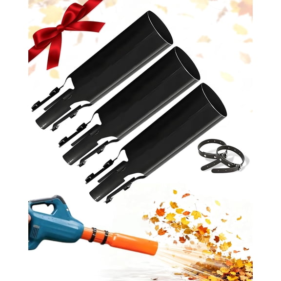 Blower Attachment Supercharge Your Blower, 2nd Generation Cyclone2x Leaf Blower Air Booster 2X, Leaf Blower for Lb615/765 & 2-4 Inches Circular Nozzle, Instantly Boosts Airflow(Black-3PCS)