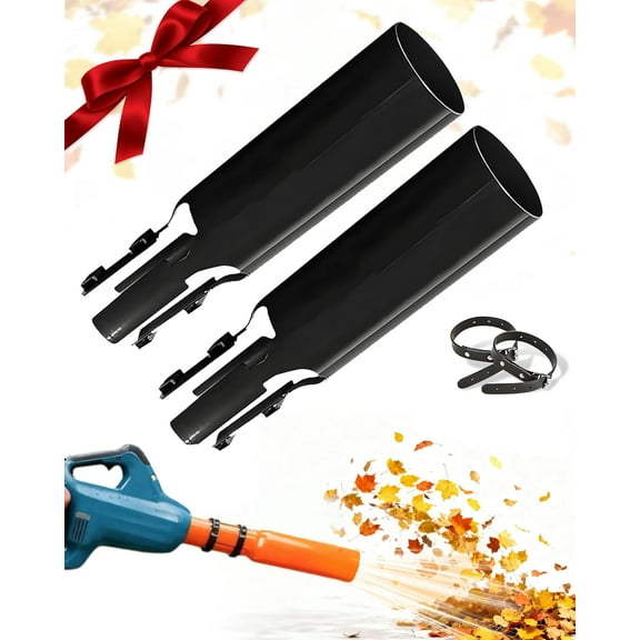 Blower Attachment Supercharge Your Blower, 2nd Generation Cyclone2x Leaf Blower Air Booster 2X, Leaf Blower for Lb615/765 & 2-4 Inches Circular Nozzle, Instantly Boosts Airflow(Black-2PCS)