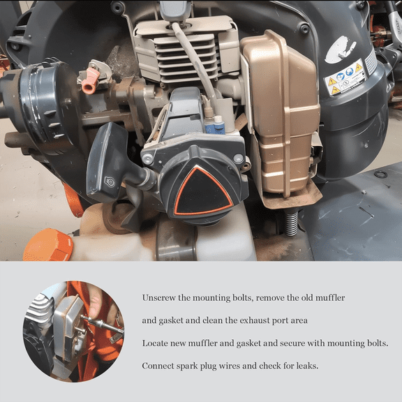 Blower Muffler Replacement Compatible With ECHO PB-8010 PB-9010 PB-8010H PB-8010T PB-9010H PB-9010T EB810 EB910 Backpack Leaf Blower Exhaust System Parts Replacement P100006321 P100012130$$Tools