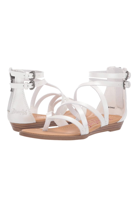 Billa-K Pearl White Dyecut Pu Crisscrossed Straps Sandals (Pearl White Dyecut Pu, 2)