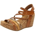 thumbnail image 1 of Blowfish Malibu Heidi Wood Womens Platform Sandals Multi Strap Wedge Sandals (Wood, Bee Honey, Amber/Mars, 7), 1 of 3