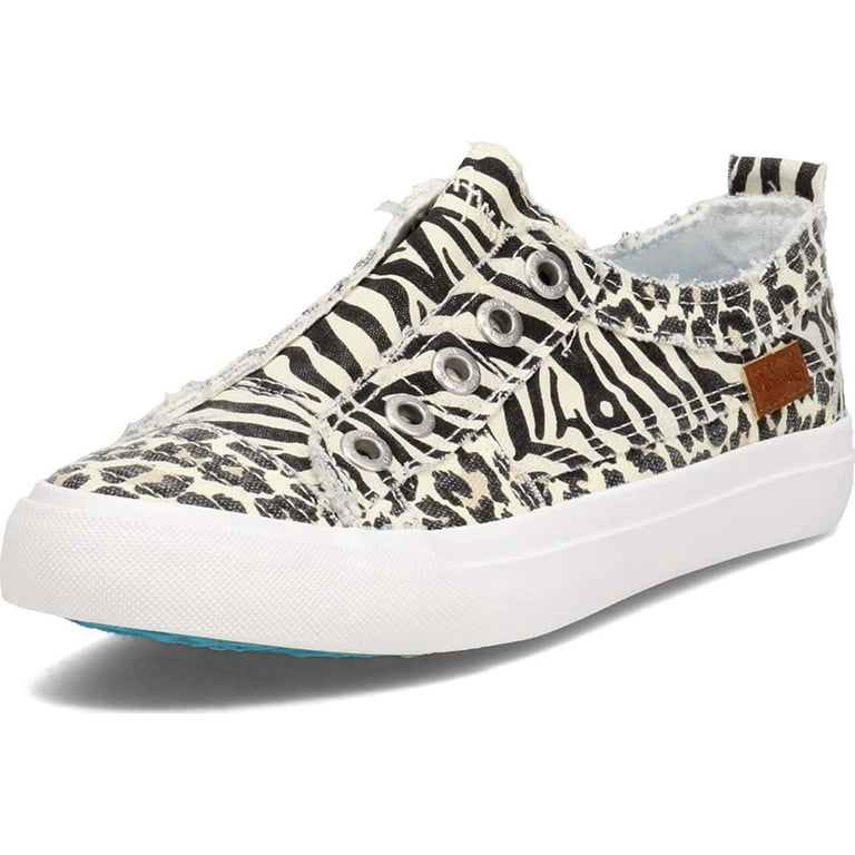 Blowfish Malibu Play Cream City Kitty Canvas/Zebra Slip On Fashion