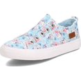 thumbnail image 1 of Blowfish Malibu Women's Play Slip-on Sneaker Pre-Distressed With ElasticInside (8.5, Blue Skulls Paradise Canvas Print), 1 of 6