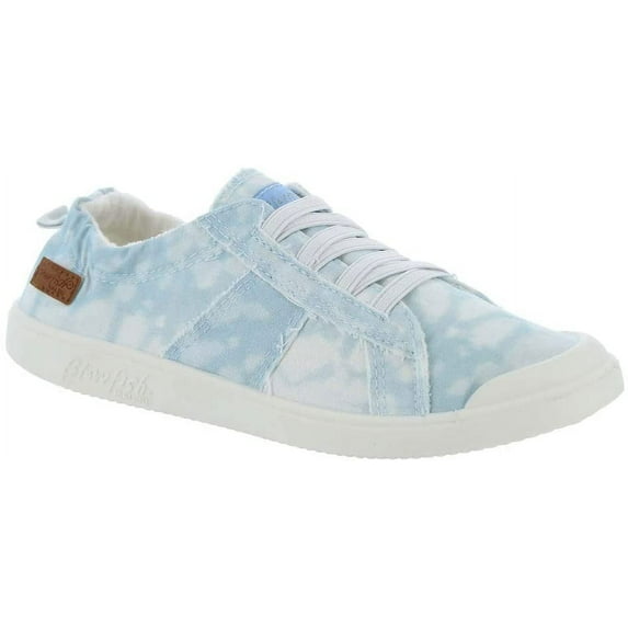 Blowfish Malibu Women's Vex Stylish Slip-On Sneakers Distressed Edges Elastic Inside (8.5, Sky Harmony Dye Canvas)