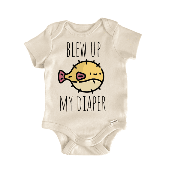 Blowfish Puffer Fish Puff Newborn Baby Bodysuit