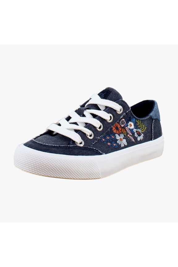 Vivid 3 Women's Fashion Sneakers Navy Floral Canvas Size 7 M