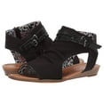 thumbnail image 1 of Blowfish Women's Blumoon Black Rancher Canvas/Dyecut Pu High-Top Fabric Wedged Sandal - 9M, 1 of 3