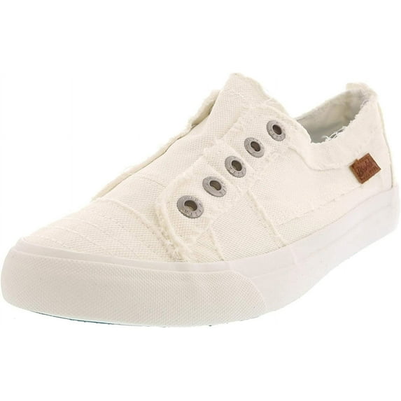 Blowfish Women's Play Canvas White Smoked 16Oz Ankle-High Sneaker - 10M
