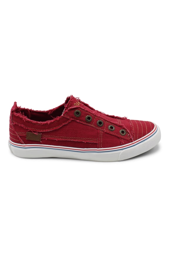 Blowfish Womens Play Slip On Fashion Sneaker (6, Jester Red Cozumel Linen)