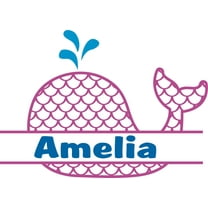 Blowhole Whale Whales Hole Animal Customized Wall Decal - Custom Vinyl Wall Art - Personalized Name - Baby Girls Boys Kids Bedroom Wall Decal Room Decor Wall Stickers Decoration Size (12x20 inch)