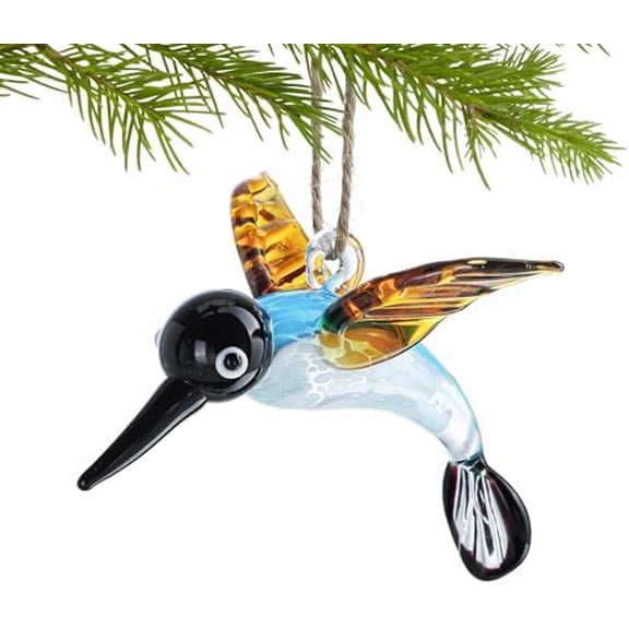 Blown Glass Hummingbird Hanging Ornaments Decorative Glass Humming Bird Decor for Home Party Tree