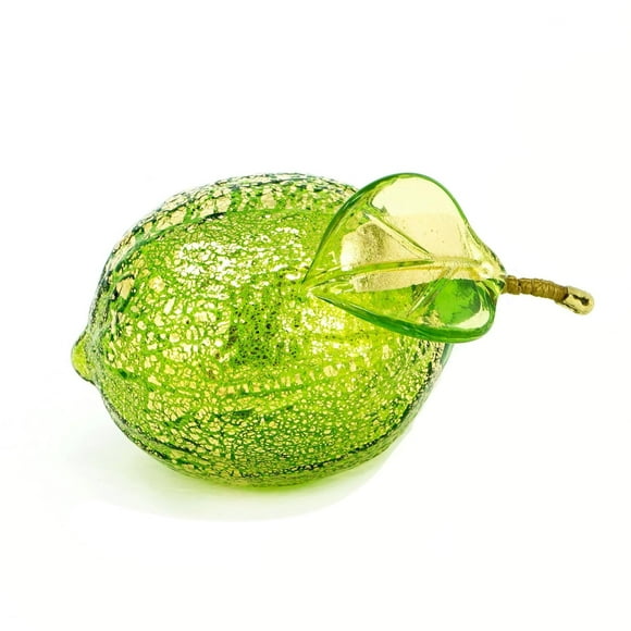 Blown Glass Lime Sculpture, Handmade Murano Glass, Made in Italy