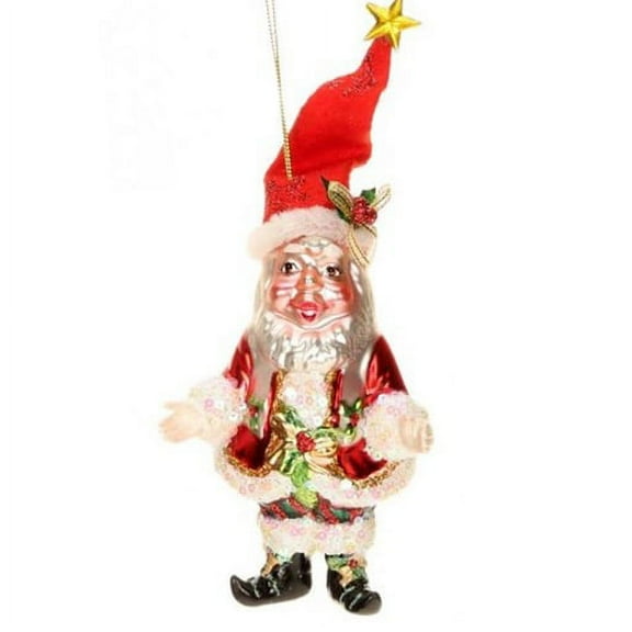 Blown Glass Ornament Jolly Old Elf