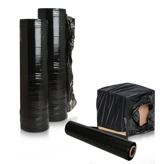 Black Blown Machine Stretch Film, 80 Gauge Opaque, 5000 ft, 20 in
