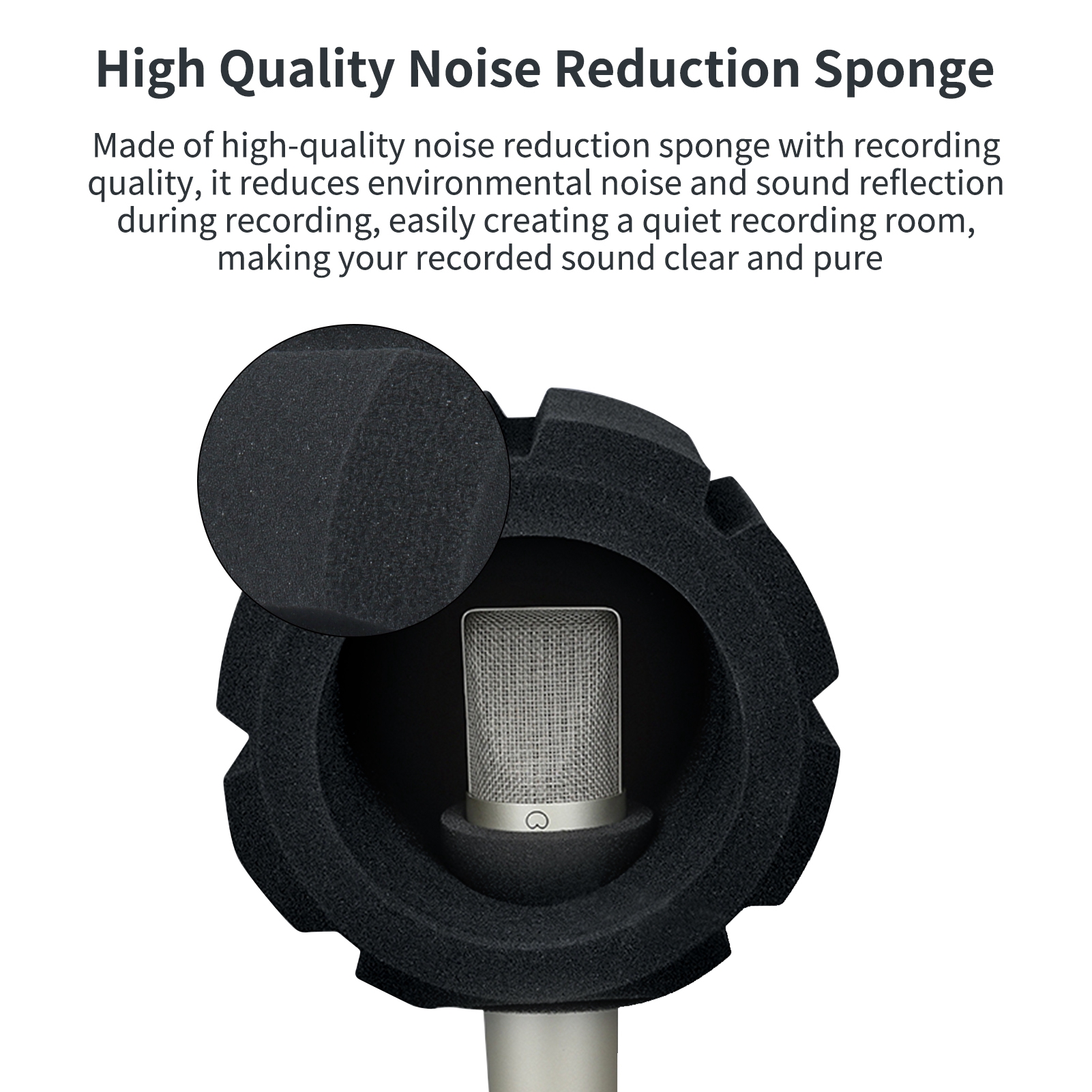 Blowout Prevention Cover Studio Condenser Microphone Windscreen Sound-Absorbing Foam Mic Cover Foam Protective Anti-wind Cap Cover Microphone Pop Filter Portable Recording Noise Reduction and