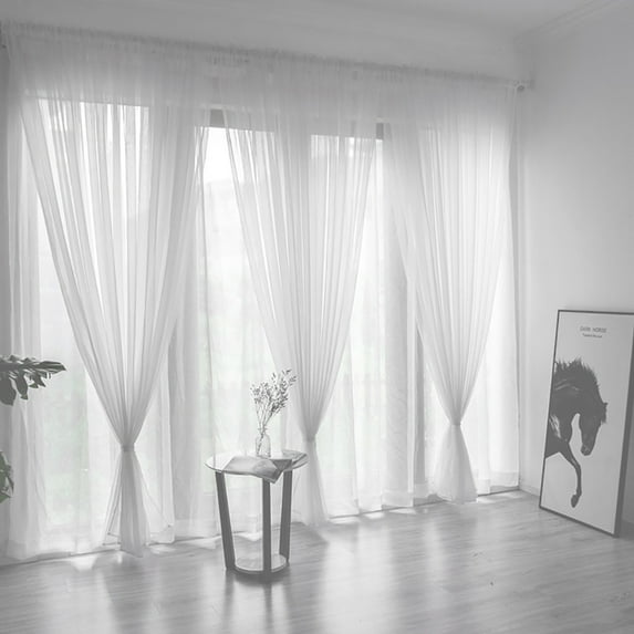 Blowout Sale! Kingtowag Home Decor, Colored Trilon Curtain Single Panel Rod 200X100Cm (Hxw) White Curtains for Bedroom, 1Pc A Curtain Last Chance, Polyester Curtains, Clearance Outlet