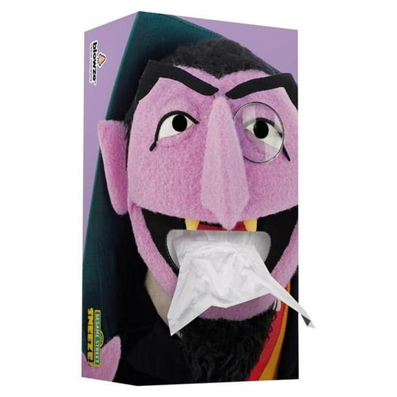 Blowze Tissues 6085853 124 Count Sesame Street Facial Tissue, Purple - Pack of 24