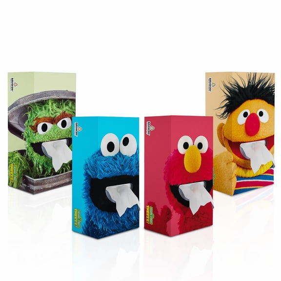 Blowze Tissues SESAME STREET SNEEZE 24-Pack Facial Tissues for Kids, Soft & Durable | 2,976 Sheets
