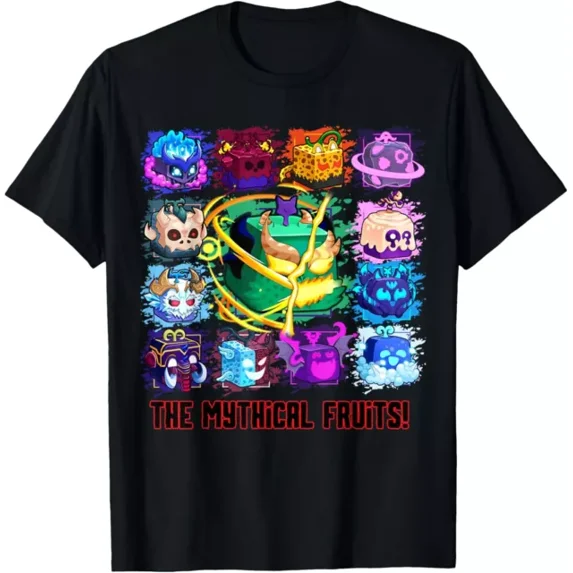 Blox Fruit - All 13 Mythical Fruits T-Shirt Unisex S-5XL Hot Trending Shirt, Vintage Birthday Gift
