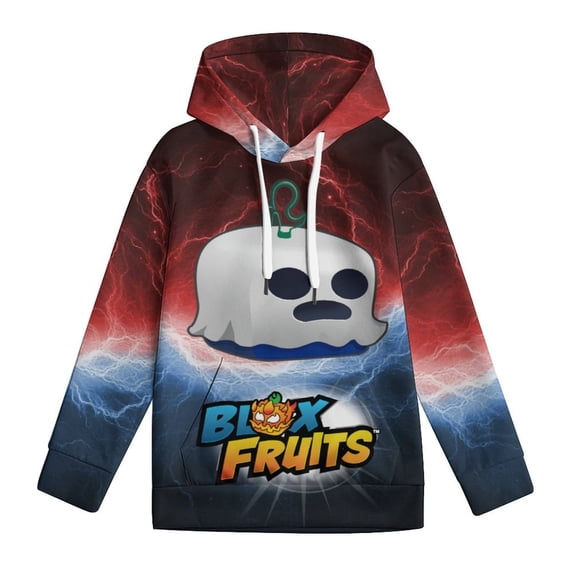 Blox Fruit Hoodies, GhostFruit Hooded Hoodies for Girls Boys, Kids Pullover Hooded with Pocket, Casual 3D Print Long Sleeve Sweatshirt Hoodies