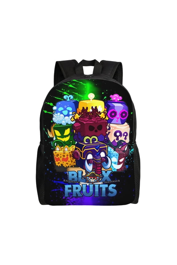 Blox Fruit Large Backpack Lightweight Laptop Bag Daypack Bookbag Travel Backpack for Men Women