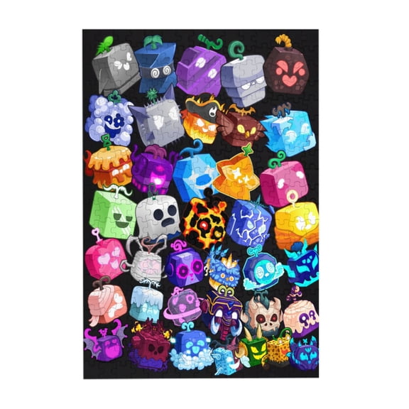 Blox Fruits 300 Piece Jigsaw Puzzle Picture Puzzle Glossy Sturdy Pieces and Minimal Puzzle Dust for Adults Families