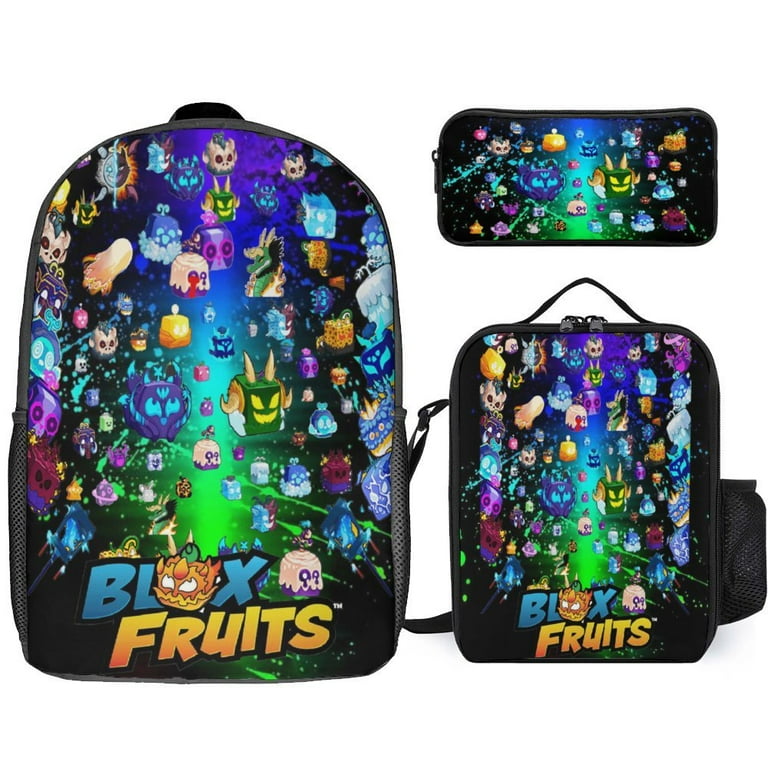 Blox Fruits Backpacks 3pcs Set Travel Hiking Camping Casual