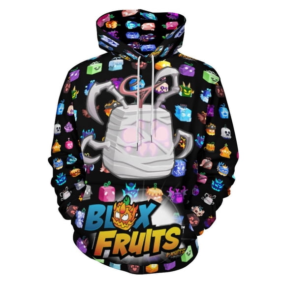 Blox Fruits Hoodies for Women Men, Unisex Novelty Pullover Hooded With Pocket, 3D Print Long Sleeve Sweatshirt Hooded, S-6XL