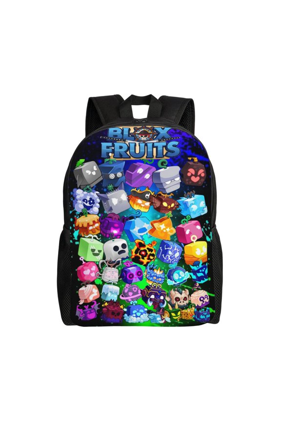 Blox Fruits Large Backpack Lightweight Laptop Bag Daypack Bookbag Travel Backpack for Men Women