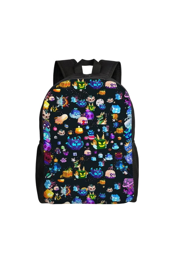 Blox Fruits Large Backpack Lightweight Laptop Bag Daypack Bookbag Travel Backpack for Men Women