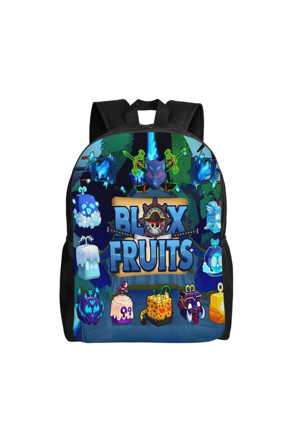 Blox Fruits Power Large Backpack Lightweight Laptop Bag Daypack Bookbag Travel Backpack for Men Women