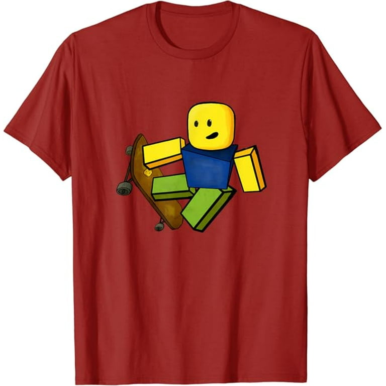 Blox Noob Skater Funny Meme Gaming Gift For Gamers Roblox T Shirt Cranberry Red Color Size M