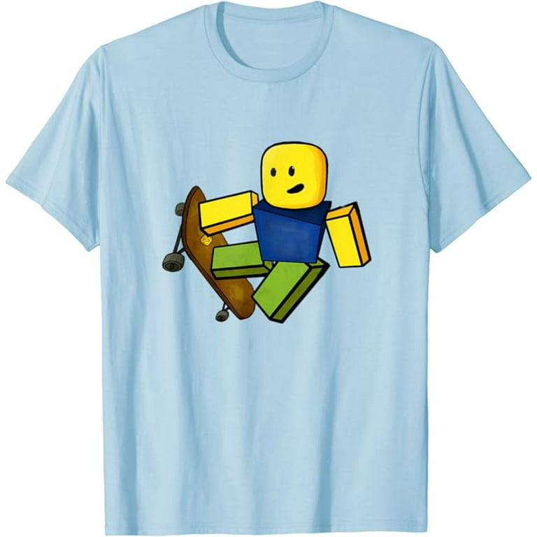 Blox Noob Skater Funny Meme Gaming Gift For Gamers Roblox T Shirt Light Blue Color Size 2XL Walmart
