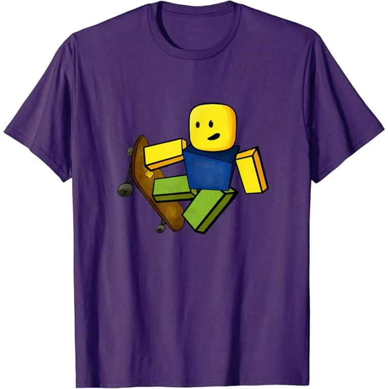 Blox Noob Skater Funny Meme Gaming Gift For Gamers Roblox T Shirt Purple Color Size 2XL