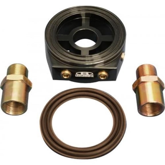 Blox Racing Black Oil Filter Block Adapter for Oil Pressure & Oil Temperature