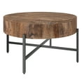 thumbnail image 1 of Contemporary Solid Wood and Iron Round Coffee Table Natural and Black, 1 of 8