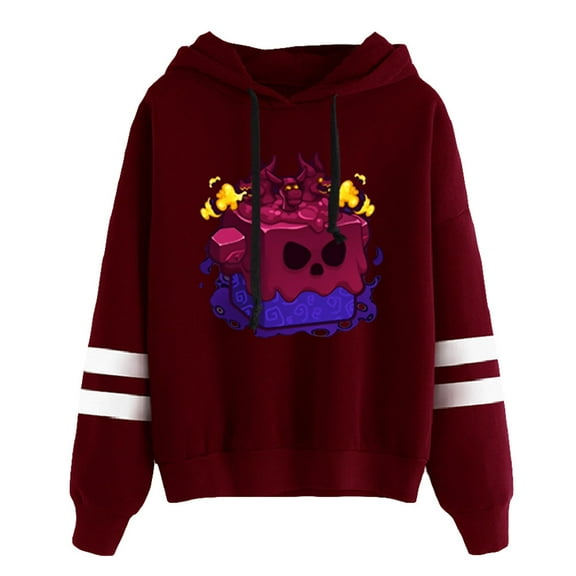 Blox fruits Pocket free hooded sweatshirt, retro casual long sleeved hooded sweatshirt