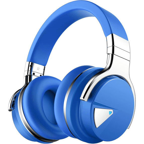 Bloydek E7 ANC Bluetooth Over-Ear Headphones, with Mic, 30H Playtime, Blue