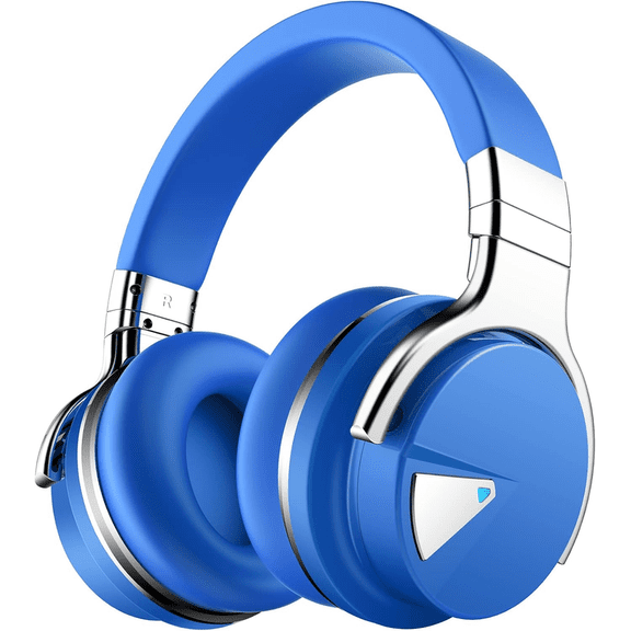 Bloydek E7 ANC Bluetooth Over-Ear Headphones, with Mic, 30H Playtime, Blue