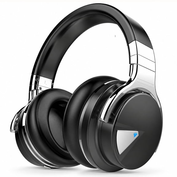 Bloydek E7 Active Noise Cancelling Headphones, Wireless Bluetooth Over-Ear with Mic, 30H Playtime, Black