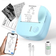 Mini Thermal Printer Bluetooth No Ink Sticker Maker Portable Pocket Printer for Notes Kids Gift Blue
