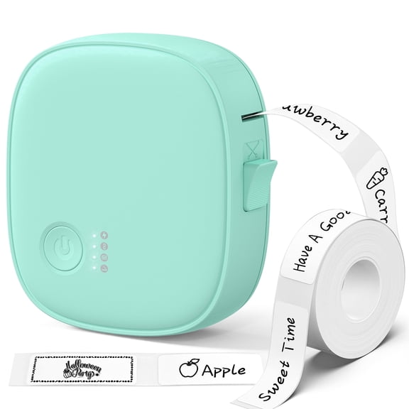 Blozor Mini Label Maker AH-P05 Portable Inkless Bluetooth Small Label Printer Wireless Thermal Label Maker with Tape for Home, Office, Kitchen, School , Storage (Green)