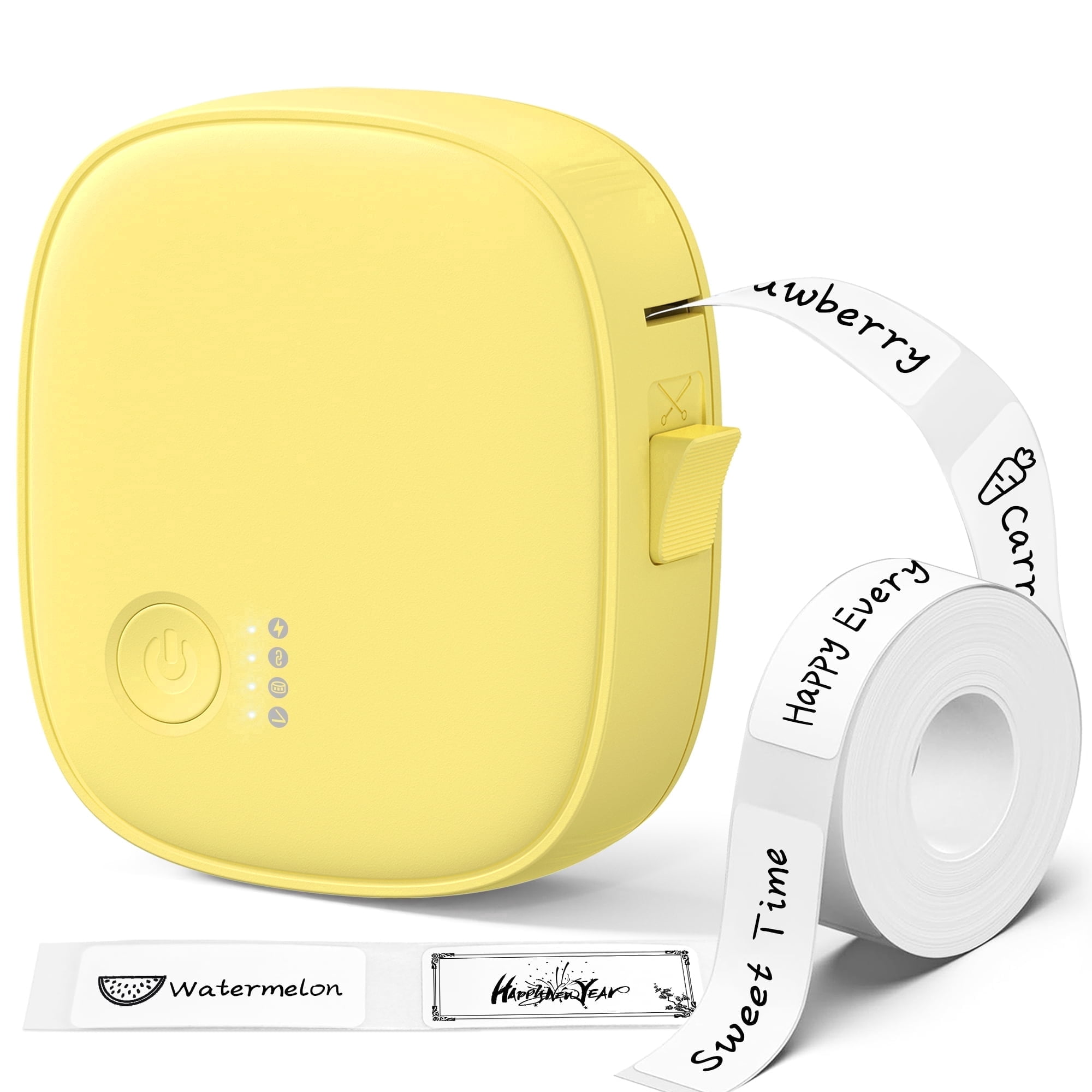 Blozor Mini Label Maker AH-P05 Portable Inkless Bluetooth Small Label Printer Wireless Thermal Label Maker with Tape for Home, Office, Kitchen, School , Storage (Yellow)
