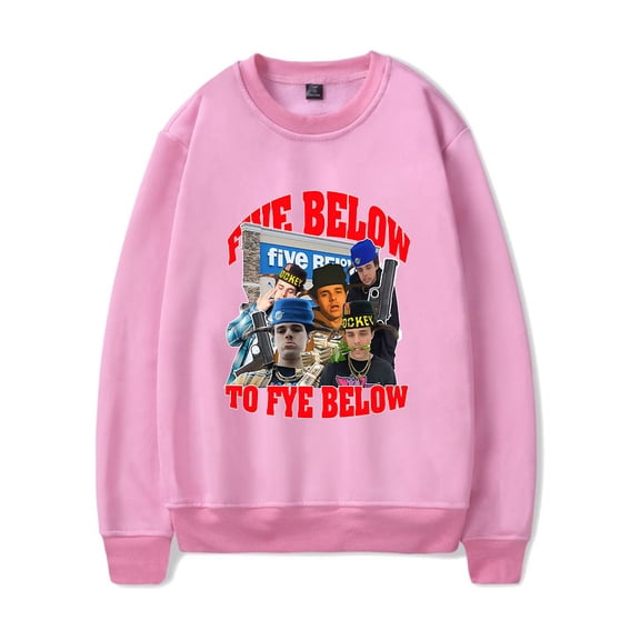 Blp Kosher Merch Five Below But Now I Keep That Fye Below Sweatshirt Crewneck HipHop Rapper Unisex Long Sleeve Streetwear Pullover Top